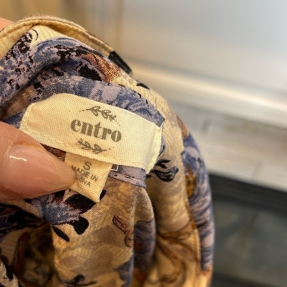 Anthropologie Entro Floral Print Button Collar Shirt Size Small - Picture 2 of 5